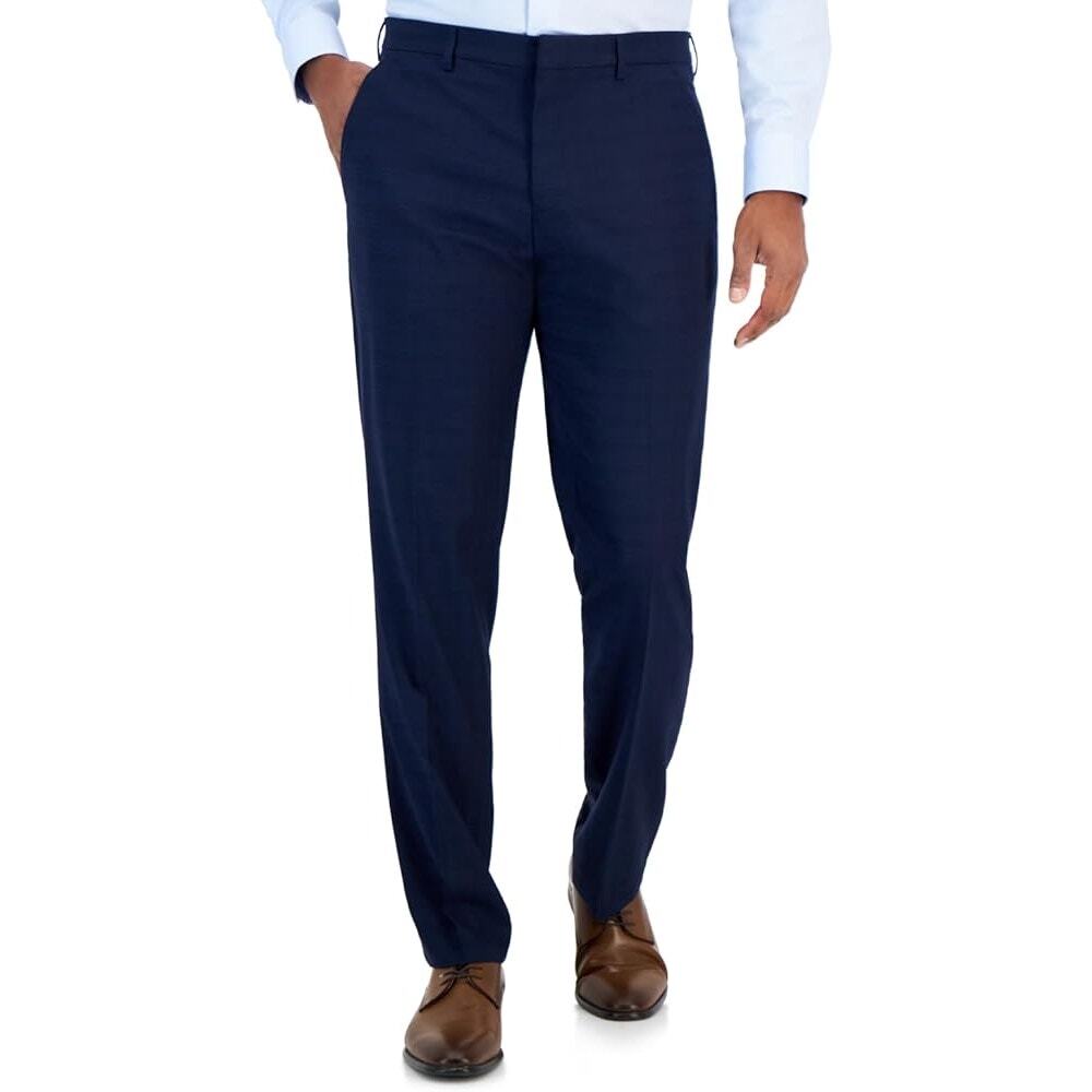 Perry Ellis Portfolio Navy Pleat Front Pants Size 34 X 29